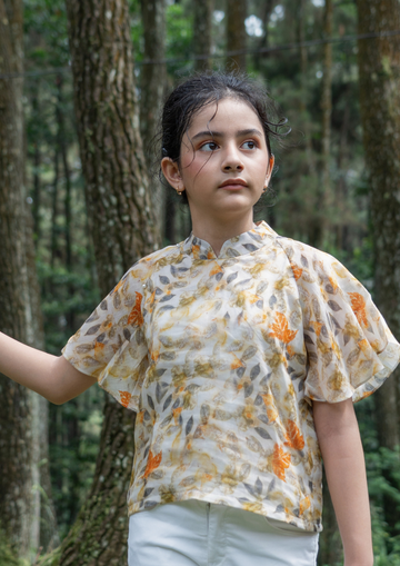 Azure Dreamy Cheongsam Top